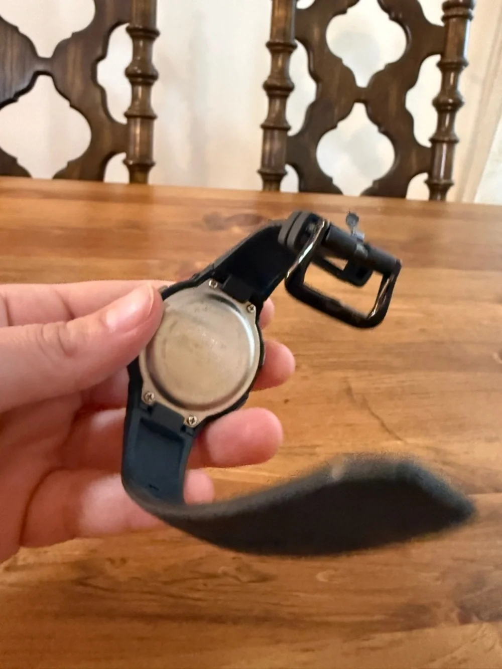 Black Digital Sport Watch with Pink Accent